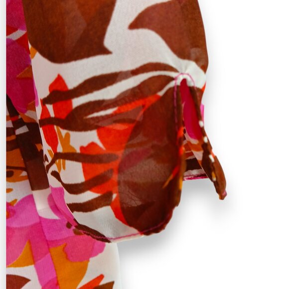 Apparenza- Women's 2 piece Top-SMALL-Tank & Blouse- Light-Floral-Pink-Cream - Picture 10 of 13